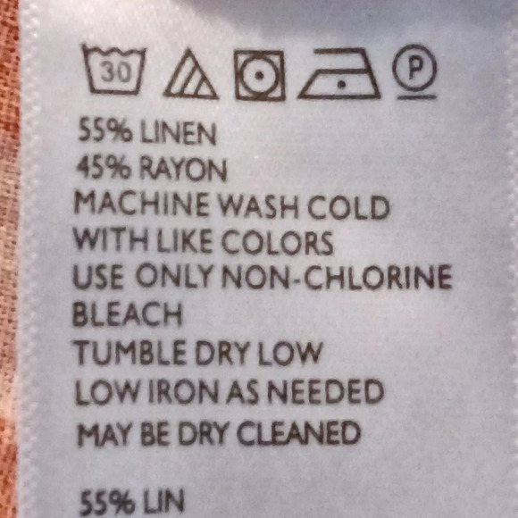 UO Cooperative Emilia Linen Button Down Midi Dress Orange Medium - Picture 9 of 12